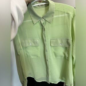 Pale green button up